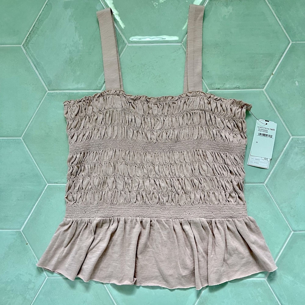 Melrose & Market NWT Nordstrom Rack Dusty Rose Colored Peplum Top